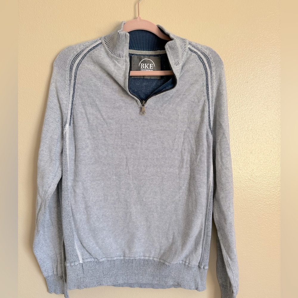 BKE Men's Light Gray Zip-Up Sweater‎